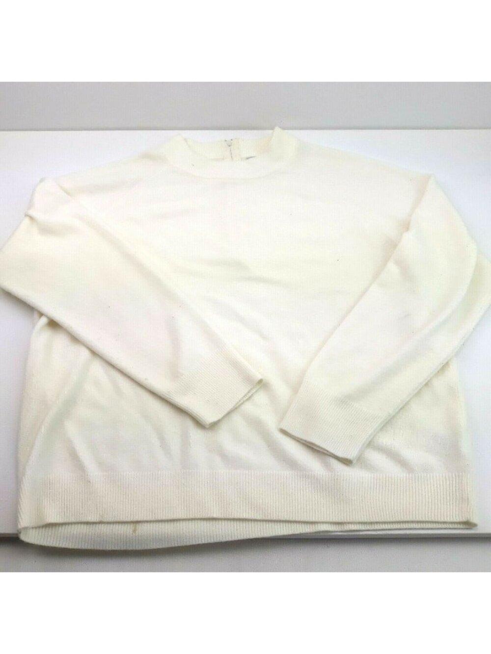 Mercer Street Studio Womens Ivory Cream Crewneck Sweater Long Sleeve XL
